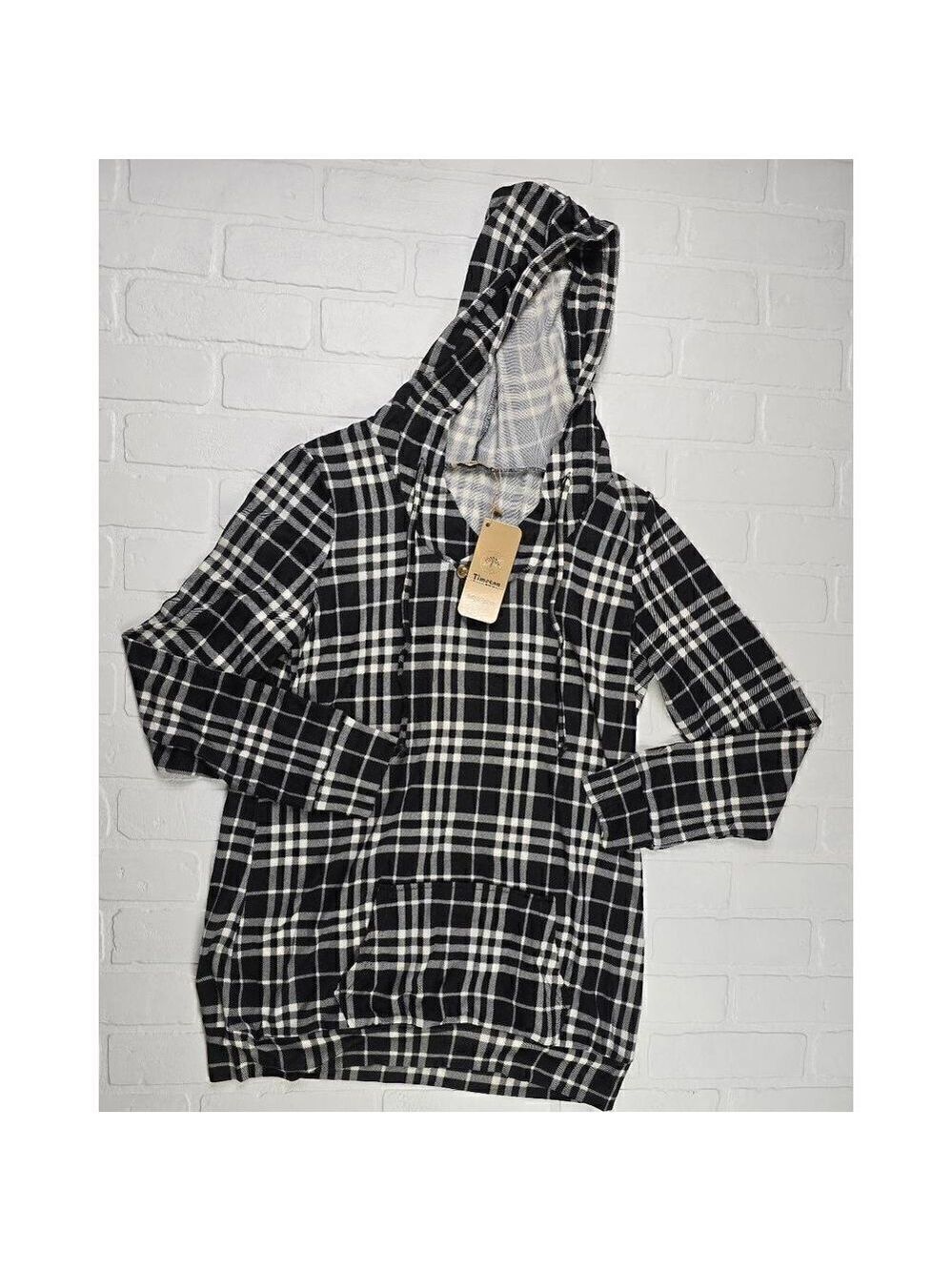 Timeson Plaid Hooded Top Extra Large
